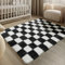 HUGEAR Tapis Salon Shaggy Damier Tapis Chambre Adulte Fille Doux Moelleux Descente de lit AntidéRapant Moderne Grand Tapis Noir Blanc 120×180cm Decoration Chambrel