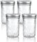 INCETUE 350 ml/12 oz Clear Glass Storage Canister with Lid, Small Wide Mouth Mason Salad Jar, 4 Pack Overnight Oats Containers for Yogurt, Cereal, Fruit, Snacks, Spice, Sugar, Coffee, Candy, Cookie