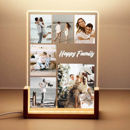 Baixtuo Personalisiertes Foto-Geschenk, Bilderrahmen Beleuchtet, Paar Geschenke, Jahrestag Geschenk für Sie und Ihn. (Stil 06)