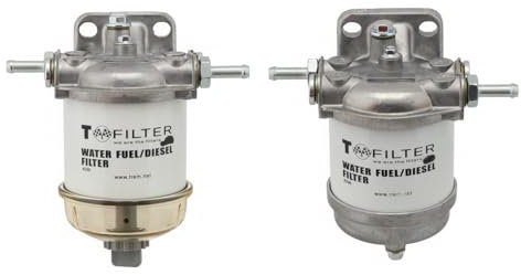 wellenshop Dieselfilter mit Wasserabscheider bis 150 PS, Treibstofffilter, Kraftstofffilter für Boote Größe mit Schauglas