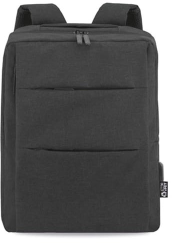 Adri - Mochila para portátil de hombre o mujer - 15,6 púlgadas - Con puerto USB - Mochila para viajes o trabajo con diseño ligero y resistente - colores (Negro)