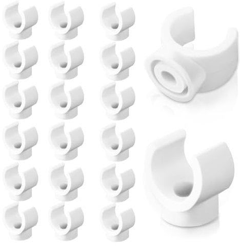 20Pcs 1/2 Inch Pipe Clamps, Sturdy Plastic Pex Clamp Pipes, Stiff PVC Water Pipes & Tubing Hoses Hanger Clamp, White Plastic U 16 mm Pex Clamps, Suitable for Fixing Pipe and Repairing