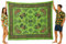 o-day Telo Mare Matrimoniale Cotone Etnico - Telo Mare Grande 240x220cm - Coperta Da Spiaggia XXL Artigianale Multifunzione (Intrecci Orientali, Verde Salvia)