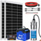 DCHOUSE Set di pompe dell'acqua per fontane profonde, con pompa sommergibile da 12 V DC + 2 pannelli solari da 120 W + batteria Bluetooth da 100 AH + regolatore da 20 A per fontane, stagni, fontane e