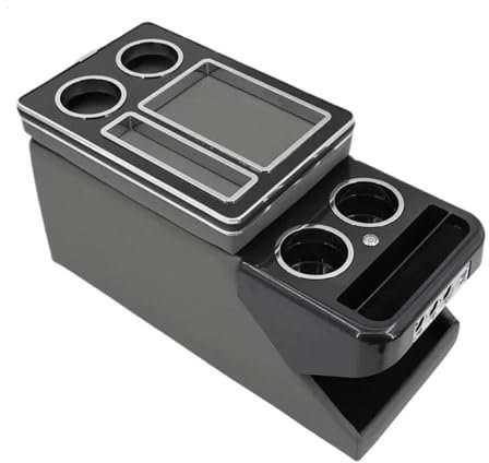 Aufbewahrungsbox FÜR VW FÜR Caravelle FÜR M&ultivan T5 T6 T7 2000-2023 Reihe Fron Geländerbox Armlehne Mittelkonsole Aufbewahrungsbox(B Gray)