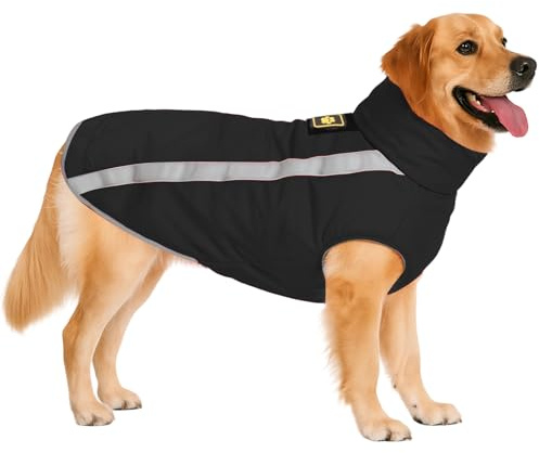 DoggieKit Hundejacke Wasserdichter Hundemantel Reflektierende Wintermantel mit Fleecefutter Winddichtes Wintermantel Hundepullover Hundekleidung für Kaltes Wetter Winter Warm Hunde Winterweste Jacken