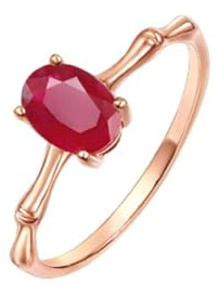 Art Deco Ring Ruby Rings 9K Rose Gold Thin Band with 0.9CT Oval Shape Ruby Size V 1/2 Solid Not Plated Popular for Ladies New Year Jewelry