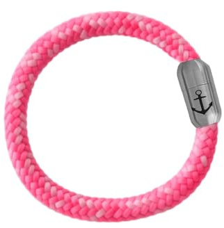 Paris Montana Bracelet original en corde de voile 8 mm, style bohème et nautique, avec fermeture magnétique et gravure d'ancre, unisexe pour homme et femme, 19 cm, Corde de voile, Aucun