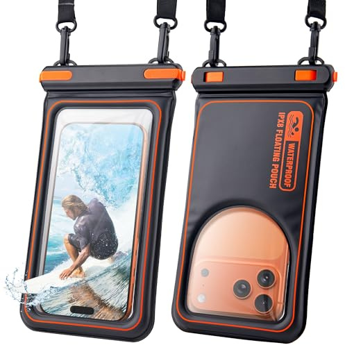 Citymore Floating Waterproof Phone Pouch,IPX8 Waterproof Universal Phone Case,Underwater Touch Screen Dry Bag for Beach,Swimming for iPhone 17 16 15 14 13 12 Pro Max,Huawei,OnePlus,Galaxy,4-7.2 Black