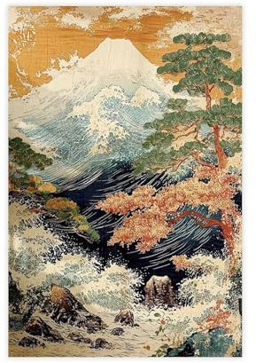 Wabi-Sabi-Stil Wandbild Kunstposter Leinwand Poster Wandkunst Dekor Druck Bild Gemälde für Wohnzimmer Schlafzimmer Dekoration 60 x 90 cm