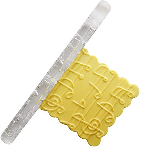Culnflun Acryl-Nudelholz für Gebäck, Fondant-Roller, Teigroller mit 28 Mustern zum Backen, Kochen, Zuhause, Küche, FDA-zugelassen, leicht (51015 notes)
