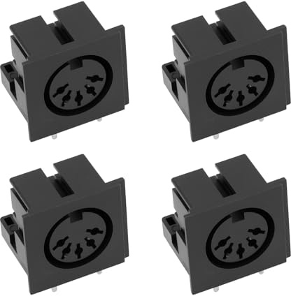 OTOTEC Lot de 4 connecteurs femelles à 5 broches DIN LN0507 pour signaux audio équipements industriels sans bouclier