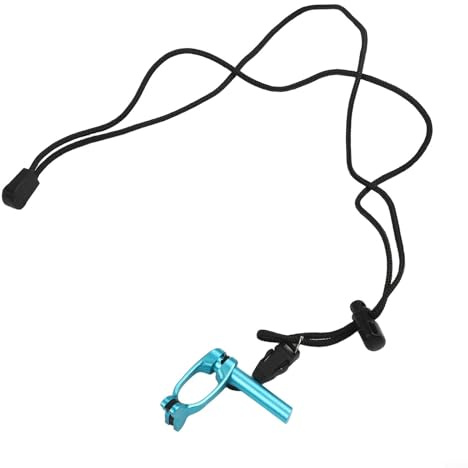 Pince-nez pour plongée en apnée en aluminium avec fonctions réglables et cordon pratique pour un accès facile (bleu)