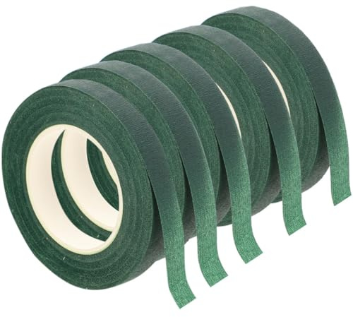 POPETPOP 5 Rouleaux Ruban Fleuriste Adhésif en Papier, Forte Adhérence, Déchirure la Main, de Fleurs et Enroulage de Tiges de Bouquet DIY