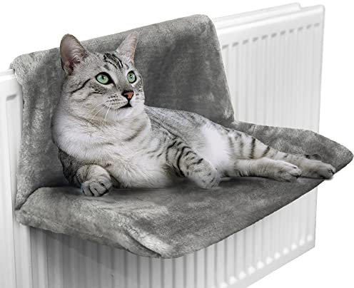 FiNeWaY Cat And Dog Radiator Bed- Warm And Cosy Pet Radiator Bed With A Strong Durable Metal Frame And Comfortable Fleece Cover -Ideal For Cats And Even Small Dogs Or Puppies