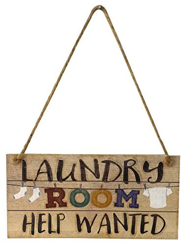 WINOMO Laundry Room Help Wanted Wandschild Schild, Zum Aufhängen Türschild Decor Ornament