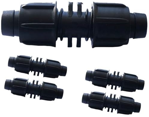 Suinga Pack 100 Conectores Unión para Cinta de Riego por Goteo 16mm | Manguito Conexión para Cinta Riego Irrigación, negro