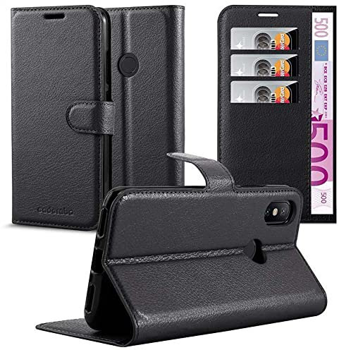 Cadorabo Funda Libro para Xiaomi Mi A2 / 6X en Negro Fantasma - Cubierta Proteccíon con Cierre Magnético, Tarjetero y Función de Suporte - Etui Case Cover Carcasa