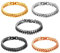 JewelryWe Schmuck 5pcs Herren Armband Edelstahl Panzerkette Armband schwer Glieder Link Kettenarmband 21CM Armkette Armreif Silber Gold Rosegold Schwarz Grau