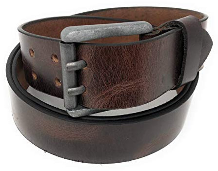 Herren Ledergürtel aus echtem Leder Gürtel für Männer, Damen Hosen Jeans SACCO ANZUG 4 CM (Braun, 120 cm)