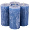 Rustikale Stumpenkerzen – 4 Stück - Wachskerzen/Rustickerzen/Adventskerzen Weihnachten (Saphir Blau, Groß: Höhe 14cm / Ø 7cm)