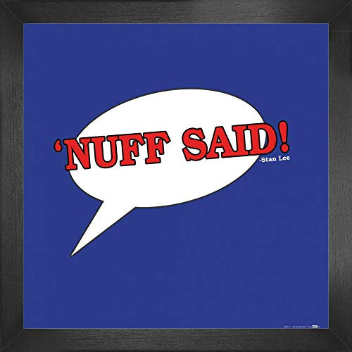 1art1 Comics Poster Kunstdruck Bild und MDF-Rahmen - Nuff Said, Stan Lee Zitat (40 x 40cm)
