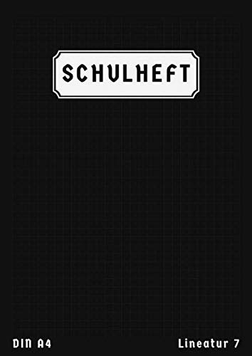 Lineatur 7 A4: 50 Blatt | Schulheft A4 Kariert Lineatur 7 | Matheheft & Rechenheft nr 7 | Schreibheft Kariert A4 Ohne Rand | Schwarz