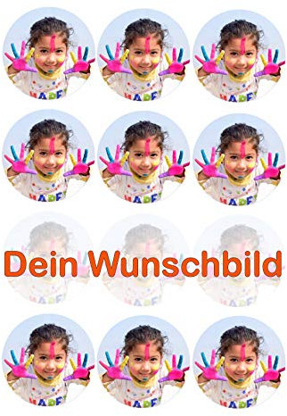 12 Muffinaufleger ca. 6 cm zum selbst ausschneiden mit Wunschbild, Cupcakes Muffinsbild Geburtstag Fondant 0215W