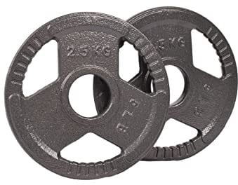 Exersci Cast Iron 2 Tri Grip Weight Plates 2.5 KG Pair KG Set - Weight lifting, Gym, Fitness, Squat, Bench Press, Deadlift