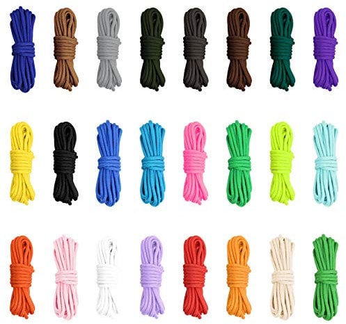 Hileyu 24 Rollen 3 m Fallschirmschnur 4 mm Paracord Schnur 550 Multifunktions-Typ III Paracord-Seile 250 kg Überlebens-Paracord zufällige Kombination Bastelset 7 Stränge Kordel Zeltseil Outdoor