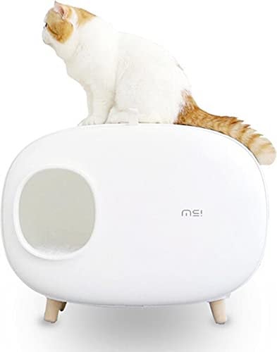 MakeSure Lettiera per gatti con cassetto – Bianco – 60 x 38 x 45 cm – Design