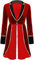 iEFiEL Damen Zirkus Kostüm Vintage Mantel Showman Frack Jacke Ringmaster Uniform Blazer Samt Smoking Halloween Karneval Kostüm A Rot M