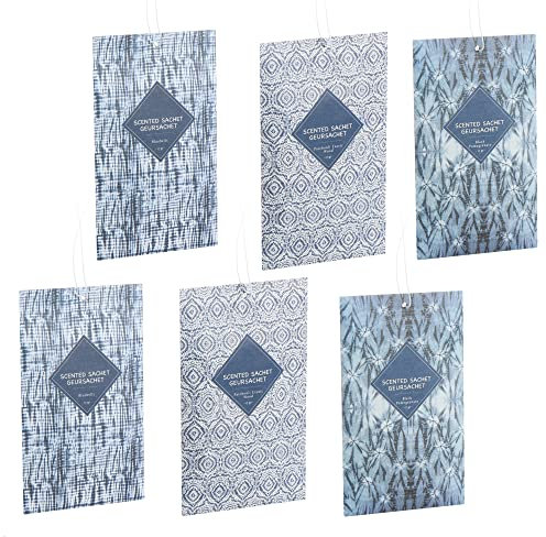 com-four® 6X Duftsäckchen - Duftbeutelset für Bad, Schubladen, Schränke, Zimmer und Auto. Dufterfrischer für einen natürlichen frischen Duft (6 Stück 2 mal je Duft)