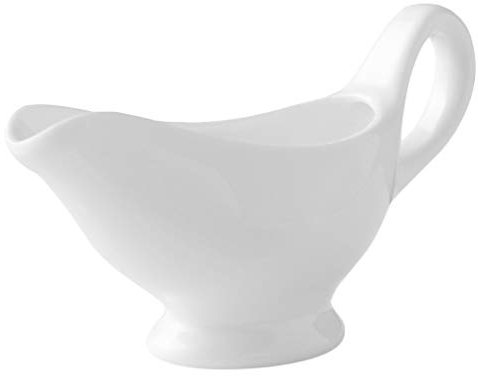 Calla 300 Sauciere Keramik Sauciere Porzellan Gewürzschale Dinner Saucenbehälter mit Griff Unterteller