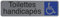 Exacompta - Réf. 67164E - 1 plaque de porte adhésive Toilettes handicapés - Plaque murale imprimée de signalisation - Sur tous supports - Aspect aluminium brossé - Dimensions : 16,5 x 4,4 cm