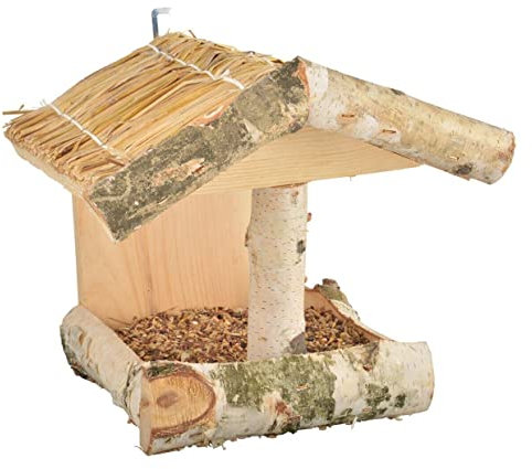 windschief-living Vogelfutterhaus BELLEVIE, Landhaus, Birkenholz, Garten Outdoor, 24 cm