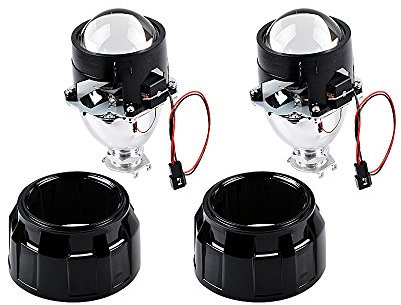 Astra Depot H1 Bi-Xenon 2.5 inch Headlamp Projector Lens Compatible With Headlights Retrofit, Custom Headlamps Conversion