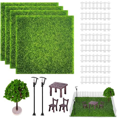 Miniatures Objets Miniature 17 Pièces Compris Cloture Jardin Arbre Miniature Lampadaire de Noel pour Animaux Miniature Jardin Zen Miniature Meuble Miniature Accessoire Maison de Poupee