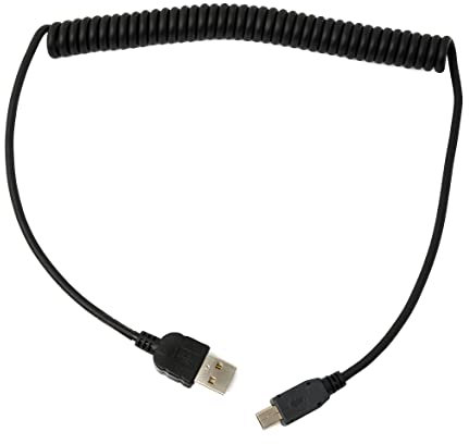 System-S USB 2.0 Kabel 130 cm Mini B Buchse zu Typ A Stecker Adapter Spirale für Garmin