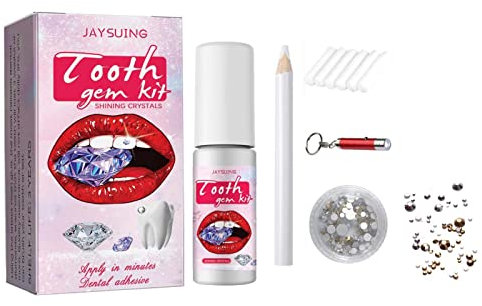 Renywosi Kit Dentaire - Strass Dentaire Kit avec Colle, Lumière UV Et Pierres Précieuses, Bijoux Dentaire Cristaux Professionnels, Kit Gemmes Dents pour Débutant (/B/C)