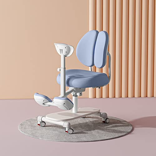 Ergonomischer Kniestuhl, verstellbare anhebbare Rückenlehne, multifunktionales Sitzen, verbessert und korrigiert die Körperhaltung, Bürostuhl zum Schreiben von Studien (Color : Blue)