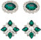 arricraft 2 par con 2 estilos de Pinzas para Zapatos Cristal Diamante, Clips para Zapatos de Cristal con Diamantes de Imitación de Aleación Verde, Hebillas para Zapatos de Metal