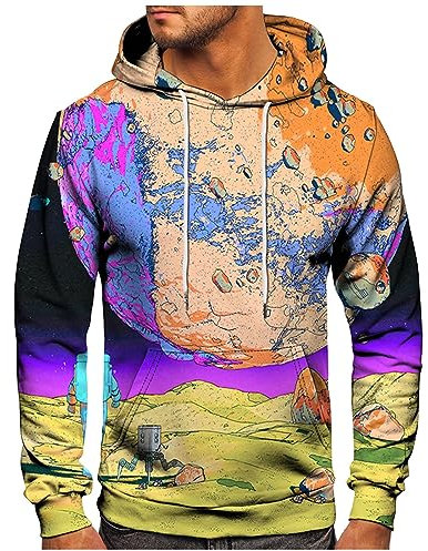 Poloshirt Herren Pullover & Strickjacken Für Herren Zip Hoodie Hoodie Herren Langarmshirts Für Herren Jacke Herren Oversized Tshirt Herren Geschenke Für Männer Kapuzenpullover Herren(2-Yellow,XL)
