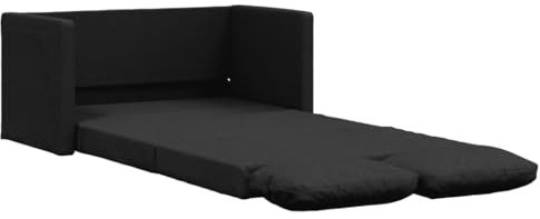 vidaXL Bodensofa, Klappbar Bodenbett Sofa mit Schlaffunktion, Schlafsofa Schlafsessel mit Metallgestell, Klappsofa Sofabett für Wohnzimmer Schlafzimmer, Schwarz Stoff