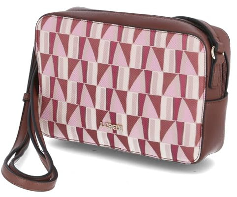 L.Credi Damen Camera Bag/Schultertasche/Umhängetasche Madeline Braun Kunstleder, 99-Ohne Größen:-, Color:braun-Kombi