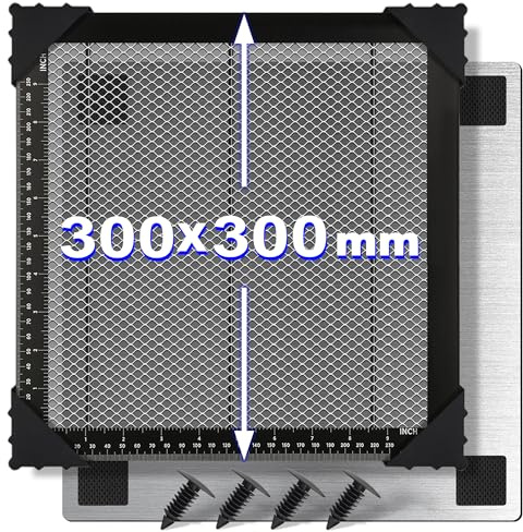 Oversevenls Waben Laser Arbeitstisch, 300x300x22mm Laser Honeycomb Wabentisch mit Aluminiumplatte, Kompatibel mit verschiedenen Graviermaschinen