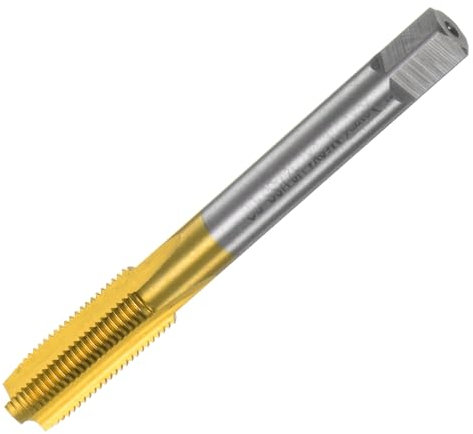 sourcing map Metric Thread Tap M10 x 1 H2 Titanium Coated M35 High Speed Steel Straight Flute Screw Thread Milling Machine Taps Threading Tapping Repair Tool