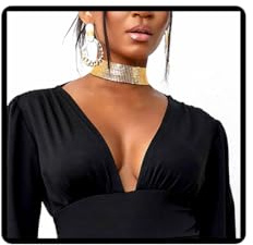 Dishowme Pailletten Choker Halskette breite Metall Pailletten Halsband Hip-Hop Punk Halskette Schmuck für Frauen Mädchen