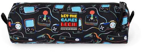 Legami - Schulmäppchen - My Pencil Case, Schulmäppchen für Kinder, Unisex, praktisches Schulmäppchen, aus recyceltem Kunststoff, 22 x 6 x 6 cm, Game Lover