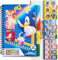 SONIC THE HEDGEHOG Sticker Book per Bambini Adolescenti con 28 Fogli Adesivi Shadow Knuckles, 400+ Adesivi Scrapbooking, Set Creativo